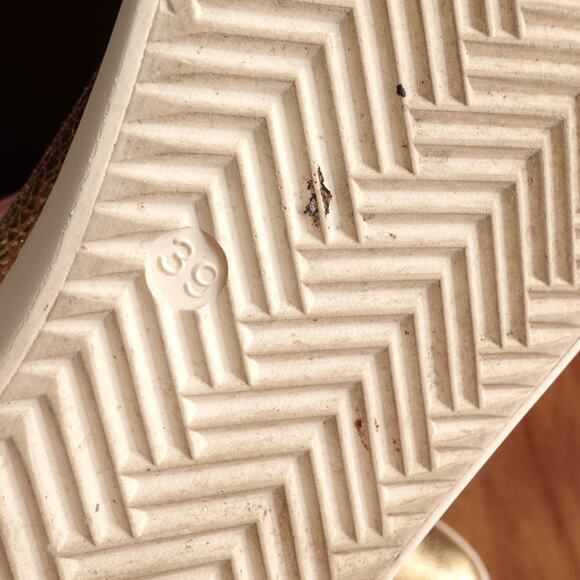 Sezane Sneakers Womens Size EU 39 US 8 Gold Jack Leather Metallic Modern Shoes - Picture 12 of 14